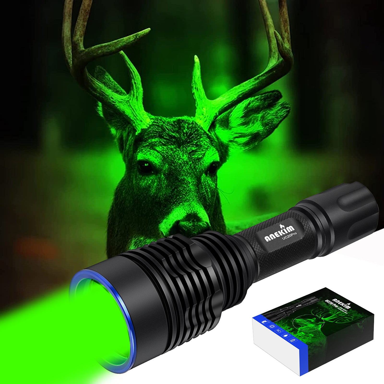 ANEKIM UC20 Pro  Long Range Green Hunting Flashlight Kit