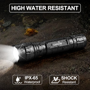 ANEKIM High-Powered Tactical Flashlight with Holster - 1000 Lumen LED Law Enforcement Flashlight, Single Mode, Belt Holster,Compact Durable FL-11