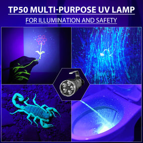 ANEKIM TP50 UV Flashlight High Power 50W 385-395nm Curing Resin, Catching Scorpions