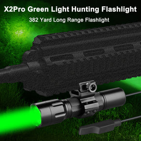 ANEKIM X2Pro Green Tactical Flashlight Hunting Light with Picatinny Mount