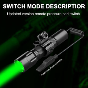 ANEKIM X2Pro Green Tactical Flashlight Hunting Light with Picatinny Mount