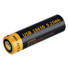 ANEKIM 3.7V 2500mAh usb-c charging 18650 rechargeable battery with USB Port(2Pcs)