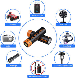 ANEKIM 3.7V 5000mAh usb-c charging 21750 rechargeable battery with USB Port(2Pcs)
